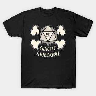 Chaotic Awesome RPG Alignment Skull Dice T-Shirt